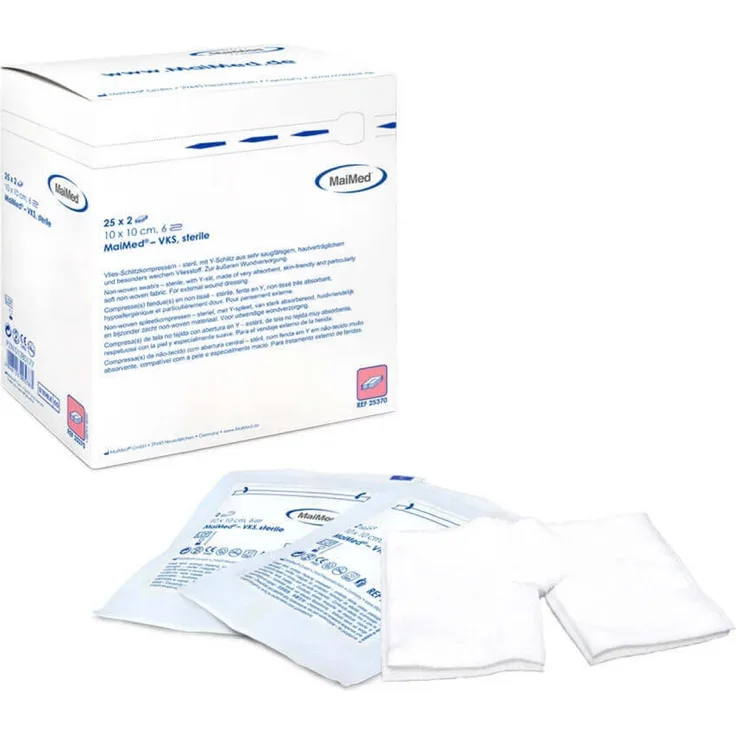MaiMed GmbH Vlieskompressen 10 x 10 cm steril 6f 25x2 Stück 25235