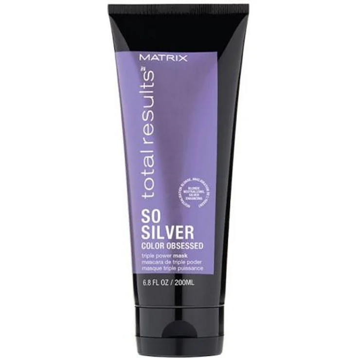 Matrix Total Results So Silver Color Obsessed Triple Power Mask Maske Blondes Graues Haar 200 ml – Bild 1