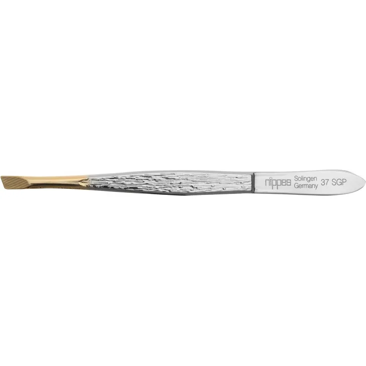 Nippes Pinzette schräg vergoldet, Form: schräg, Größe: 90 mm, vergoldet