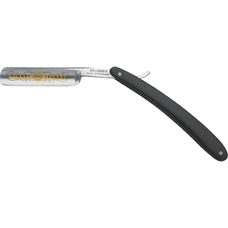 ERBE Solingen Rasiermesser 5/8 Zoll Griffschalen aus schwarzem Kunststoff