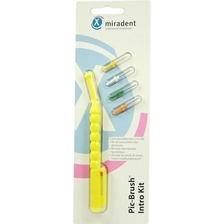Miradent Interd.Pic-Brush Intro Kit 1H+4B.gelb 1 St., für ein strahlend sauberes Lächeln