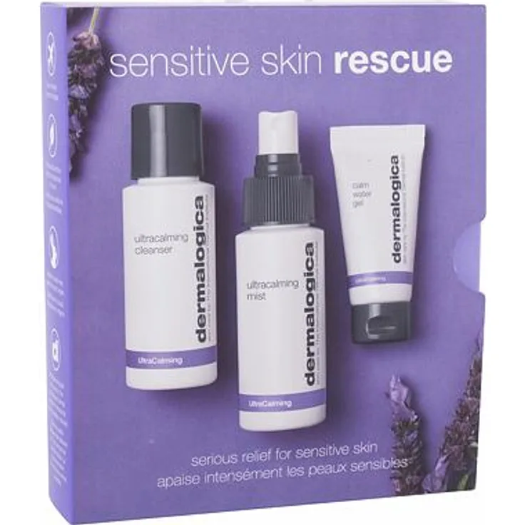 Dermalogica UltraCalming Sensitive Skin Rescue set Gesichtsgel UltraCalming Calm Water Gel 15 ml + reinigendes Gesichtsgel UltraCalming Cleanser 50 ml + Gesichtsnebel UltraCalming Mist 50 ml für Frauen