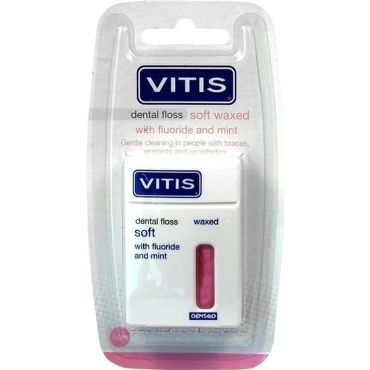 Vitis Zahnfloss gewachst mit Fluorid und Minze 1 St., für rundum gesunde Zähne
