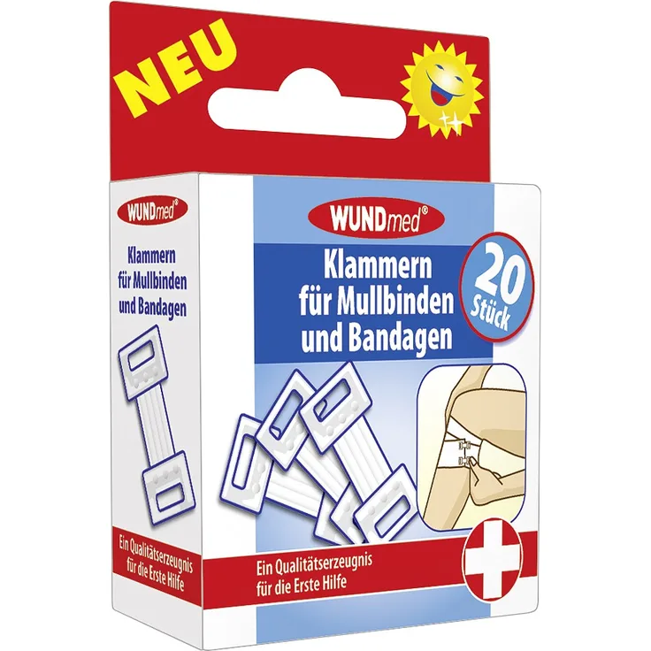 Wundmed Klammern für Mullbinden und Bandagen 20 Stück