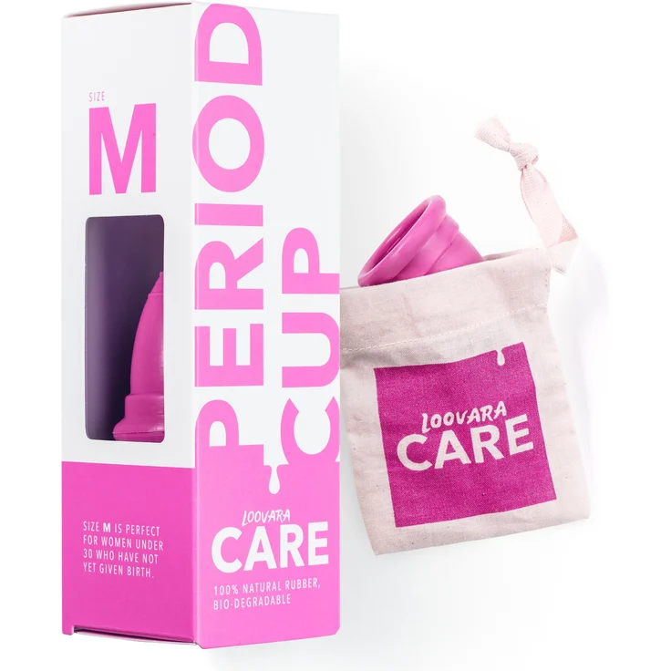 Loovara Menstruationstasse M / Größe 1 ohne Chemie, vegan, 100% Naturkautschuk, frei von Silikonen, Plastik, BPA, PVC, Phtalaten und Bleichmittel – Bild 1