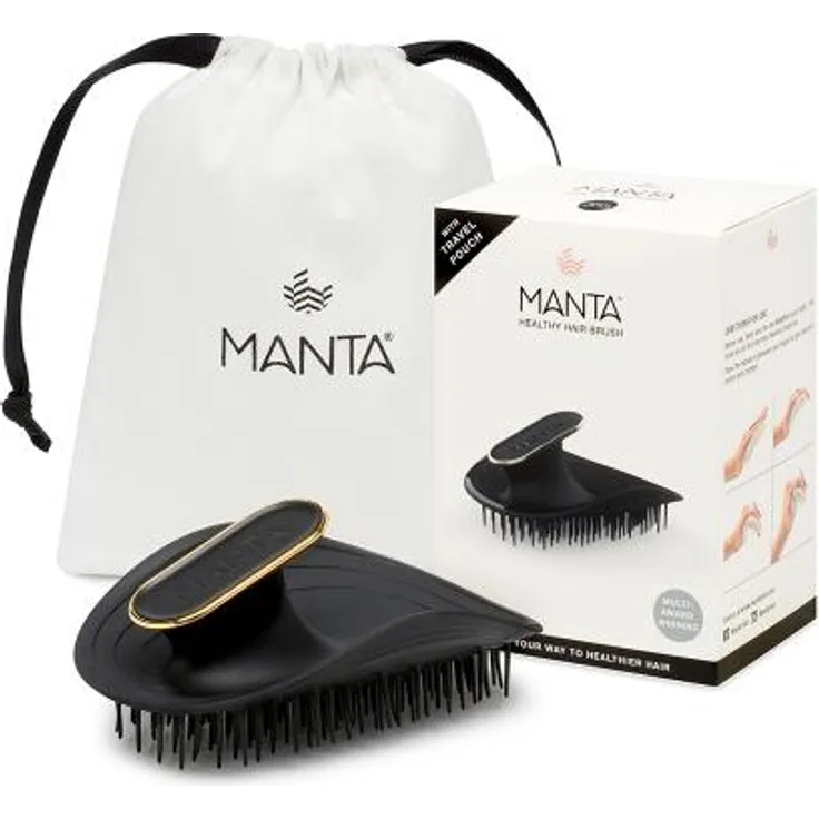 Manta HEALTHY HAIR BRUSH ultra gentle #black-gold