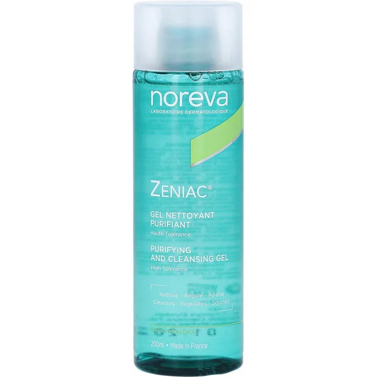 Noreva Zeniac Reinigungsgel 200 ml, für ölige Haut, unreine Haut, Mischhaut, verbessert das Hautbild – Bild 1