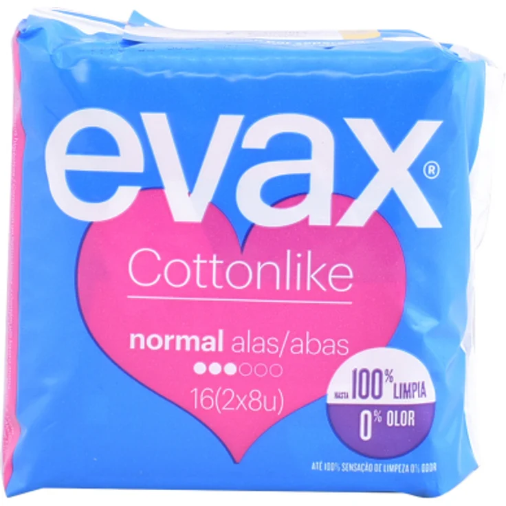Evax Cottonlike compresas normal mit Flügel 16 Stück Damenbinden – Bild 1