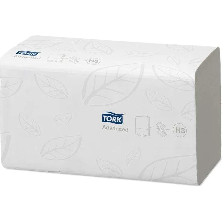 TORK Advanced Handtuch 2-lagig, Papierhandtücher, Zickzackfalzung, wasserlöslich Blattmaße 23 x 23cm 15 Bündel x 250