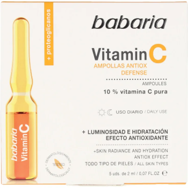 Babaria VITAMIN C antiox defense ampollas 5 x 2 ml mit pflegender Wirkung für alle Hauttypen