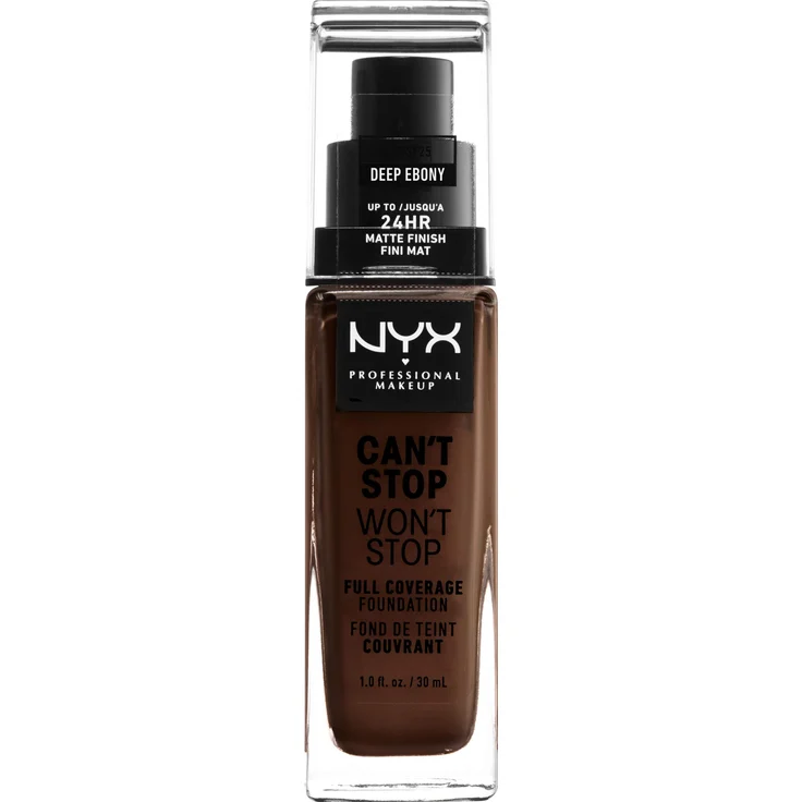 NYX Professional Makeup Can't Stop Won't Stop Full Coverage Foundation Deep Ebony 30 ml – Bild 1