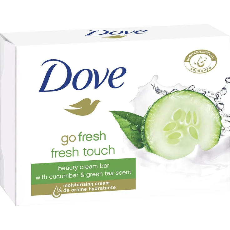Dove Waschstück Beauty Cream Bar mit Gurke und Grünem Tee für die tägliche Hautreinigung mit 1-4 Feuchtigkeitscreme und milden Reinigungsstoffen 100 g für Alle Hauttypen geeignet