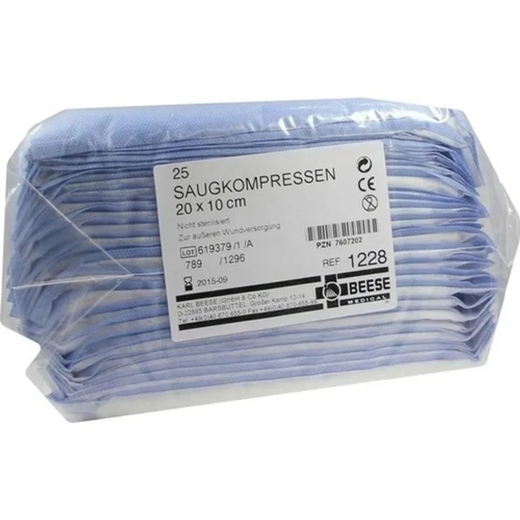 Saugkompressen unsteril 10x20 cm 1228 25 St.