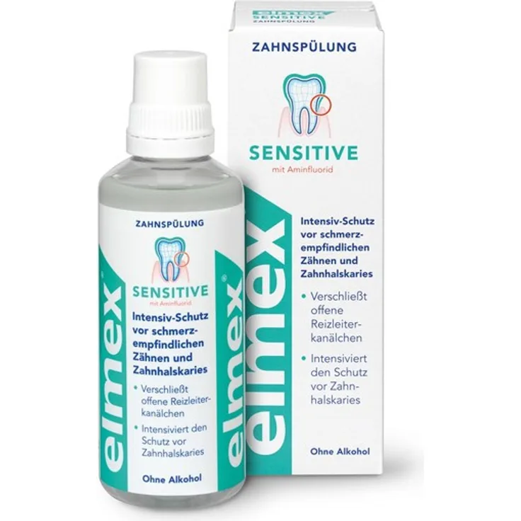Elmex SENSTIVE Zahnspülung Probiergröße 100 ml Mundspülung Verschließt offene Reizleiterkanälchen