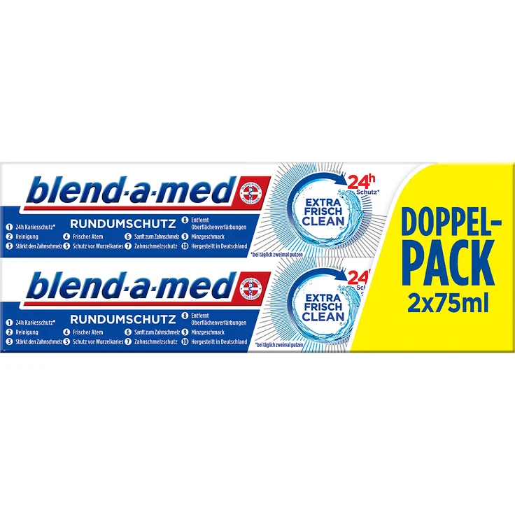 Blend-a-med Rundumschutz Extra Frisch Clean 2 x 75 ml, für die tägliche Zahnreinigung – Bild 1