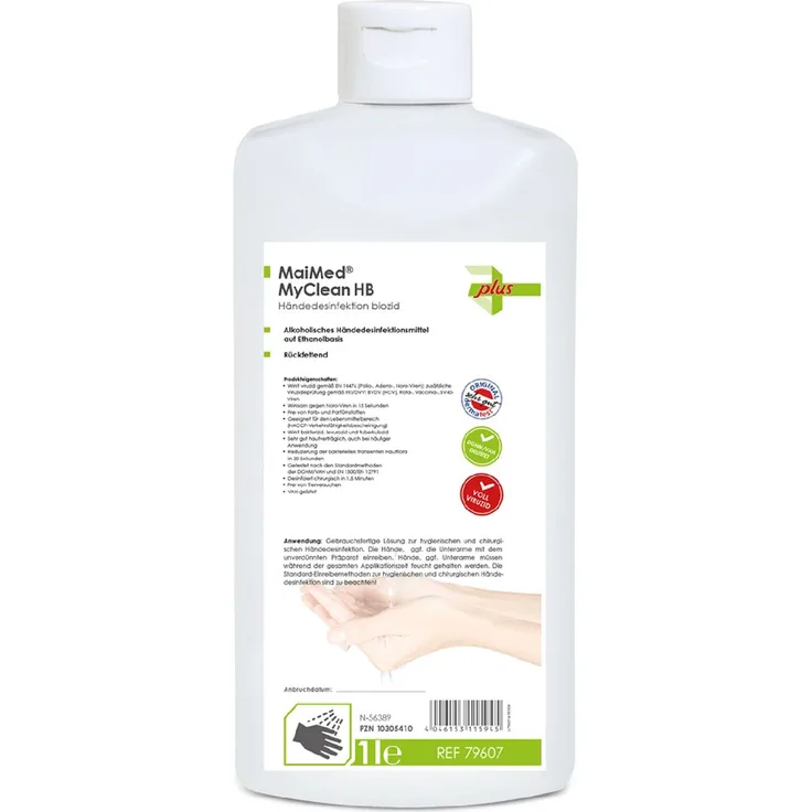 MaiMed MyClean HB Händedesinfektion 1000 ml Desinfektionsmittel viruzid Hände XXL, hygienische Sauberkeit