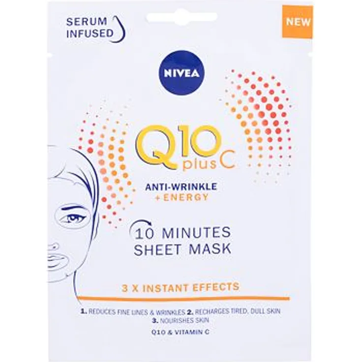 Nivea Q10 Plus C 10 Minutes Sheet Mask Tuchmaske gegen Falten Mit Q10 Und Vitamin C 1 St.