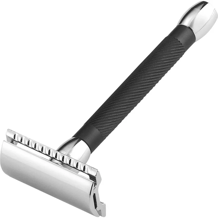 Merkur  Rasierer mit langem Griff  Schwarz, Chrom