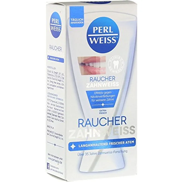 Perlweiss Raucher Zahnweiss 50 ml mit Whitening-Effekt für weißere Zähne