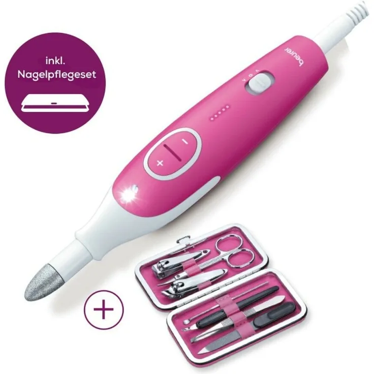 Beurer MP 44 Set Maniküre & Pediküre Polierfilz LED-Licht Nagelpflege-Set