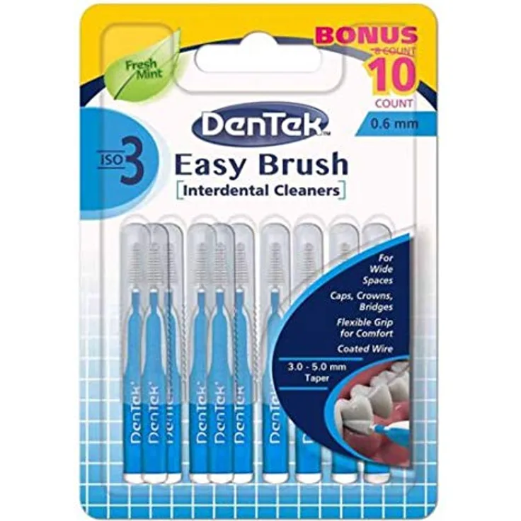 DenTek Easy Brush Iso 3 Interdentalbürsten 0,60 mm 10 Stück Interdentalbürsten