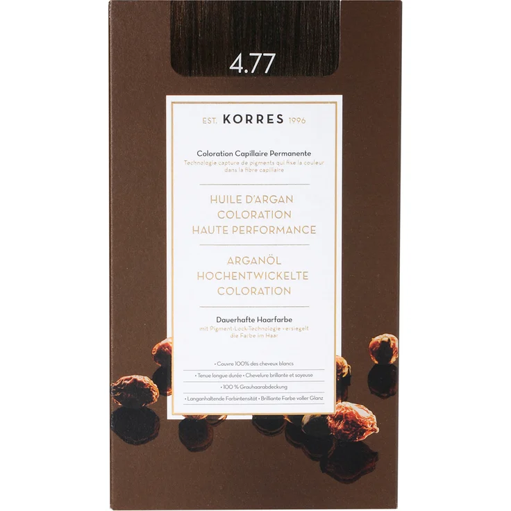 Korres Argan Oil Hair Colorant 4.77 Schokobraun Intensiv 145 ml – Bild 1
