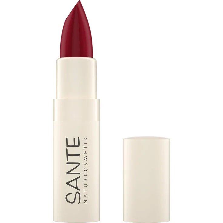 Sante Naturkosmetik Naturkosmetiknaturkosmetik Moisture Lipstick 07 Fierce Red, Lippenstift, Transparente Bis Intensive Farben, Mit Hyaluronsäure, Zart Pflegend & Sanft Schützend, 4,5 g