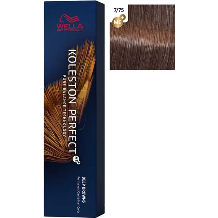 Wella Koleston Perfect Me+ 7/75 mittelblond braun mahagoni 60 ml – Bild 1