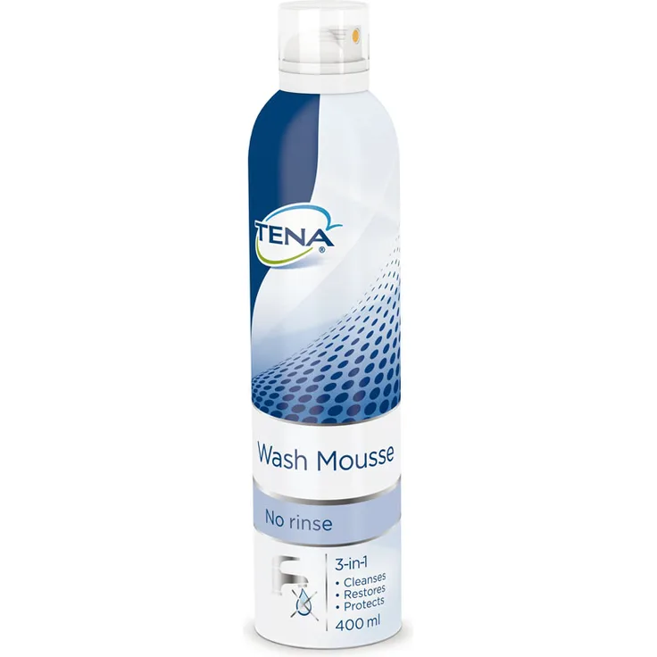Tena Wash Mousse zur milden Reinigung des Intimbereichs, für die regelmäßige Pflege inkontinenter Menschen 400 ml