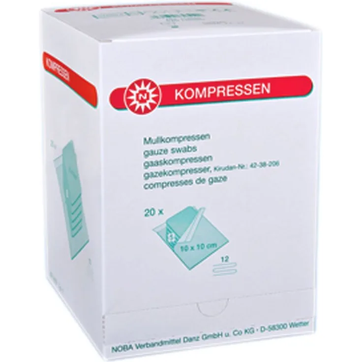 Noba sterile Mullkompressen 12- lagig 20 x 5 Stück 7,5 x 7,5 cm
