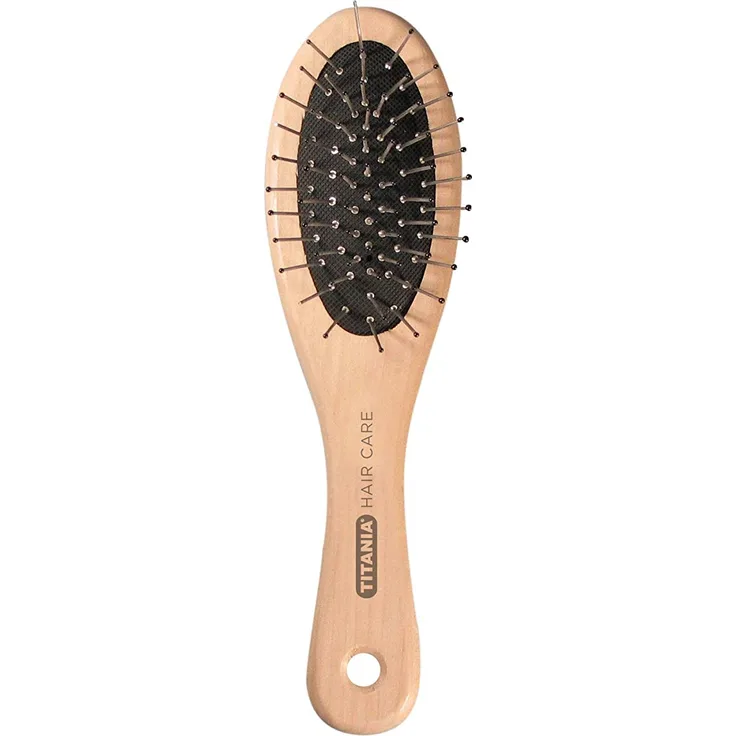Titania Drahtmassagebürste Klein Holz Hell