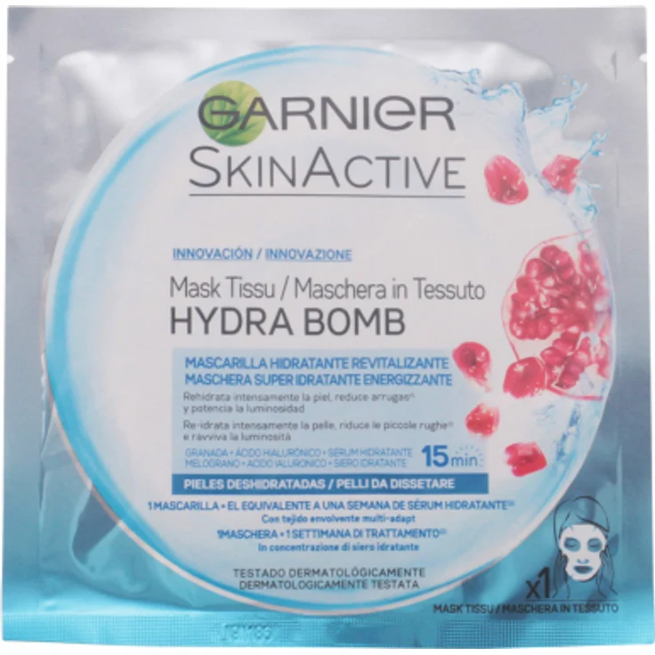 Garnier SKINACTIVE HYDRABOMB mask facial revitalizante 1 Stück mit feuchtigkeitsspendender Wirkung für trockene Haut