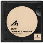 Manhattan Cosmetics Soft Compact Powder Helles Kompakt Puder Mit Puderquaste für einen matten und ebenmäßigen Teint Farbe Vanille 9 g