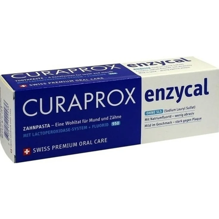Curaprox enzycal 950 Fluorid extra milde Zahnpasta 75 ml – Bild 1