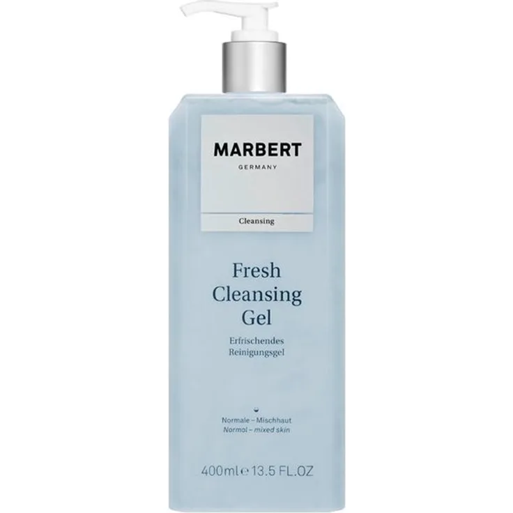 Marbert Fresh Cleansing Gel, 1er Pack (1 x 400 ml), mit Gurkenextrakt, Panthenol, Rosmarin-, Salbei- und Algenextrakt, Entzündungshemmend 