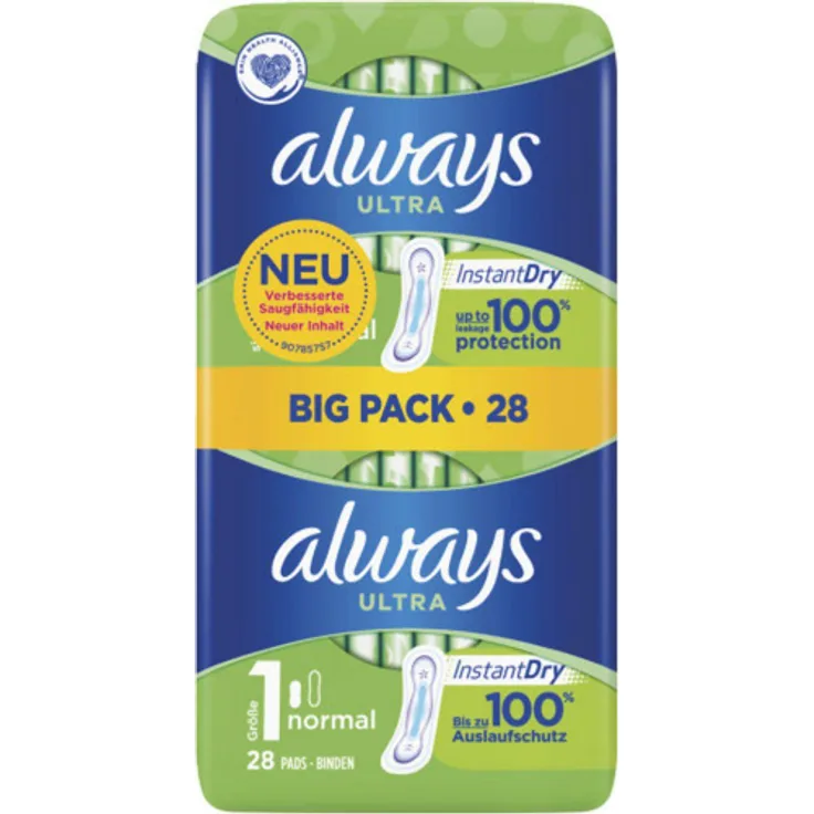 Always Damenbinden Ultra Binden Normal 28 Stück - Preisvergleich