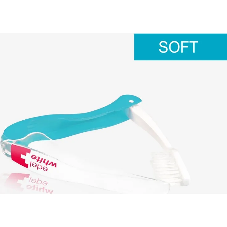 Edel & White Reisezahnbürste Flosserbrush Soft, ideal für unterwegs, für saubere & gesunde Zähne
