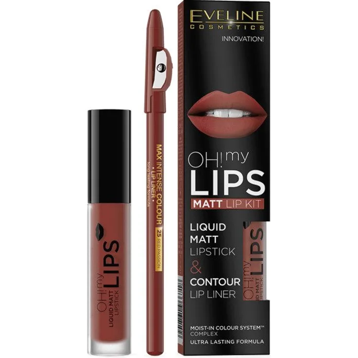Eveline Oh My Lips Flüssiger Lippenstift + Lipliner 02