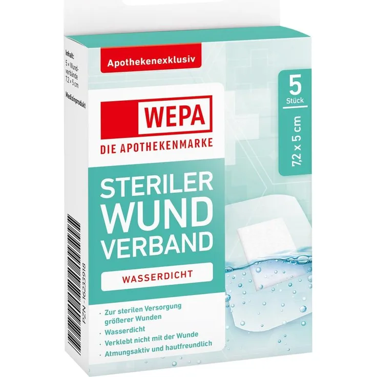 Wepa Apothekenbedarf Wepa Wundverband wasserdicht 7,2x5 cm steril