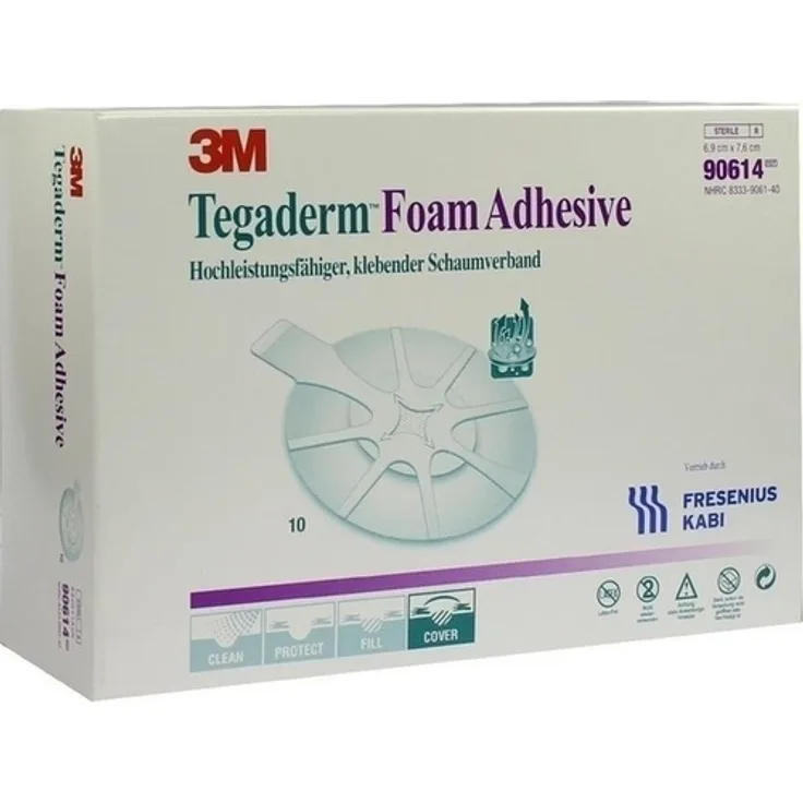 Fresenius Kabi Tegaderm Foam Adhesive 6,9x7,6 cm oval 90614 10 St.
