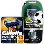 Gillette Fusion ProGlide Fußball Edition Rasierer + Gillette ProGlide Rasierklingen 14 Stück