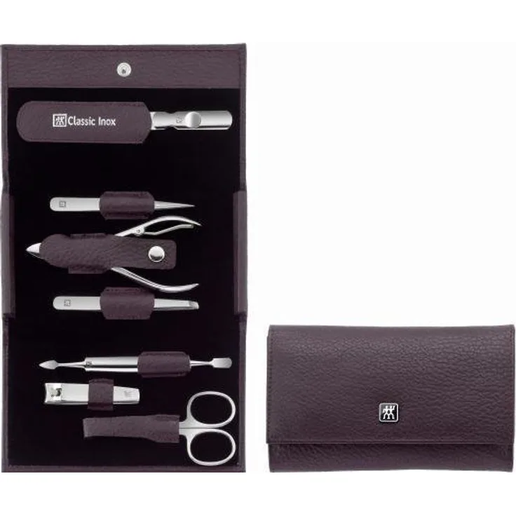 Zwilling Classic Inox Druckknopf -Etui, Rindleder, lila, 7-tlg.