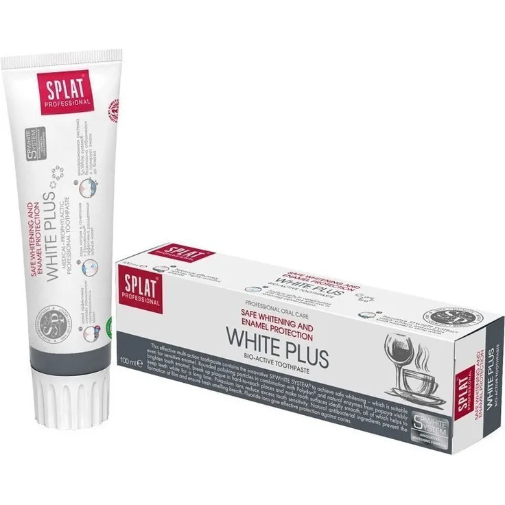 Splat White Plus Whitening 100 ml, für gesunde Zähne & frischen Atem, mit Whitening-Effekt für eine sanfte Zahnaufhellung