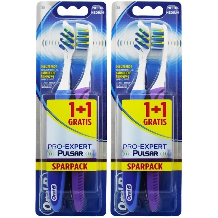 Oral  B Pro Expert Vibrierender Zahnbürste, in sortierte Farben, 4er Pack