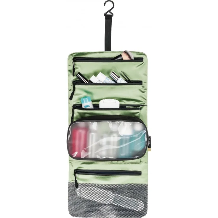 Cocoon Hanging Toiletry Kit Minimalist / Silk - Washbag aus Seide - light green