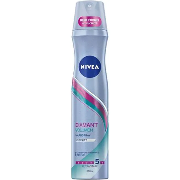 NIVEA Diamant Volumen Haarspray im 3er Pack (3 x 250 ml), zum Haarstyling für normales und feines Haar, angenehmer Duft & besonders starker Halt