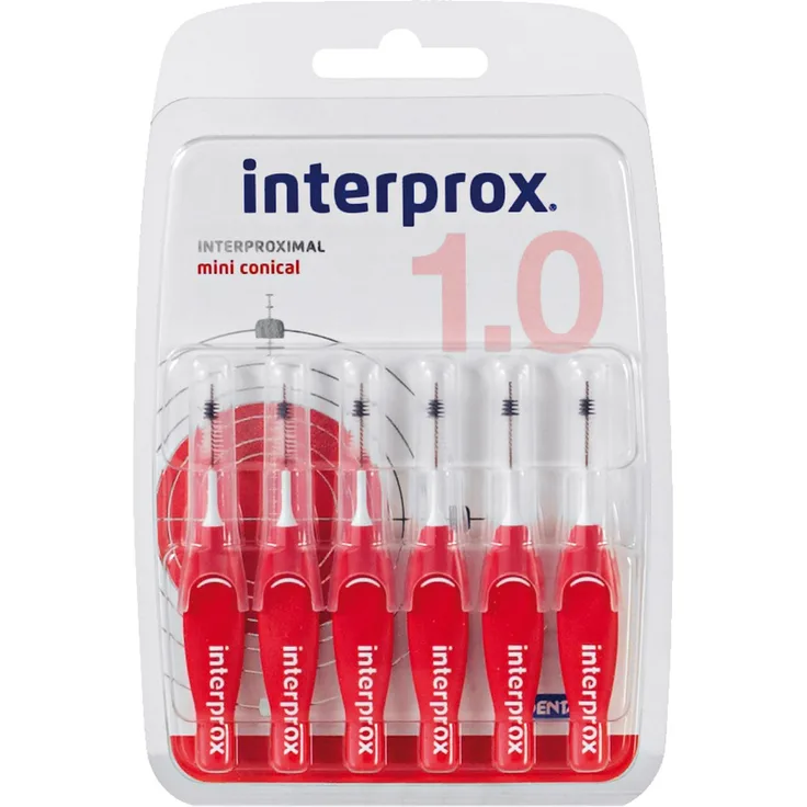 Interprox 4G Interdentalbürsten rot miniconical 6 Stück Packung Interdentalbürsten