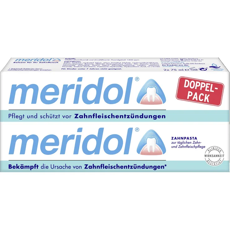 Meridol Zahnfleischschutz Doppelpack 2 x 75 ml, für saubere Zähne & frischen Atem