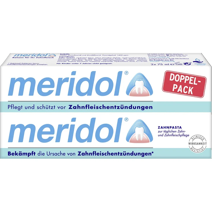 Meridol Zahnfleischschutz Doppelpack 2 x 75 ml, für saubere Zähne & frischen Atem – Bild 1
