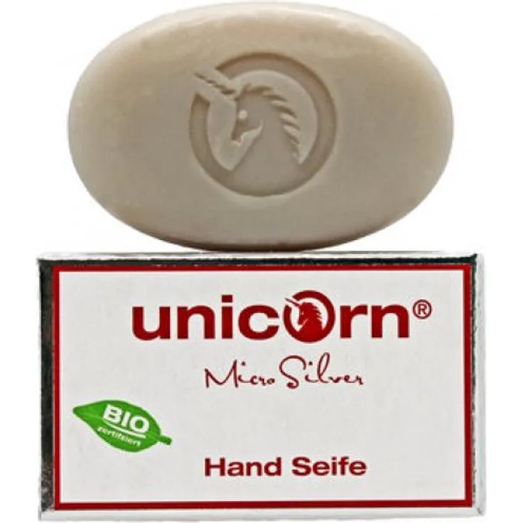 Unicorn Bio Handseife Stückseife Micro Silver Schutzschild aus Silber 100g, mit einer pflegenden Wirkung